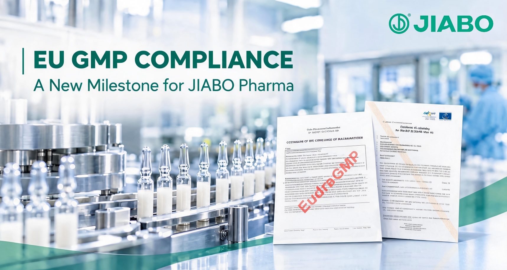 JIABO PHARMA obtém com sucesso o certificado GMP da UE